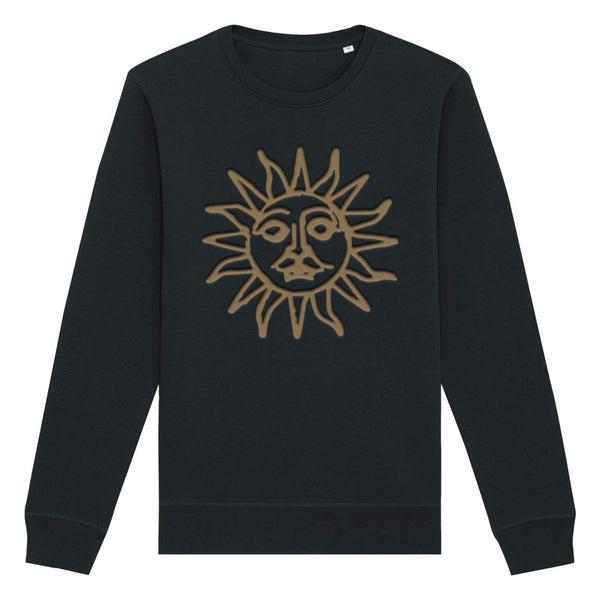TEARS SUN EMBROIDERED BLACK CREW NECK SWEAT | Tears For Fears US
